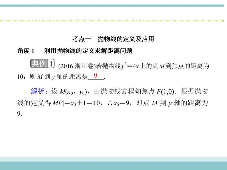 人教版数学（理）高考复习：8.7《抛物线》课件06