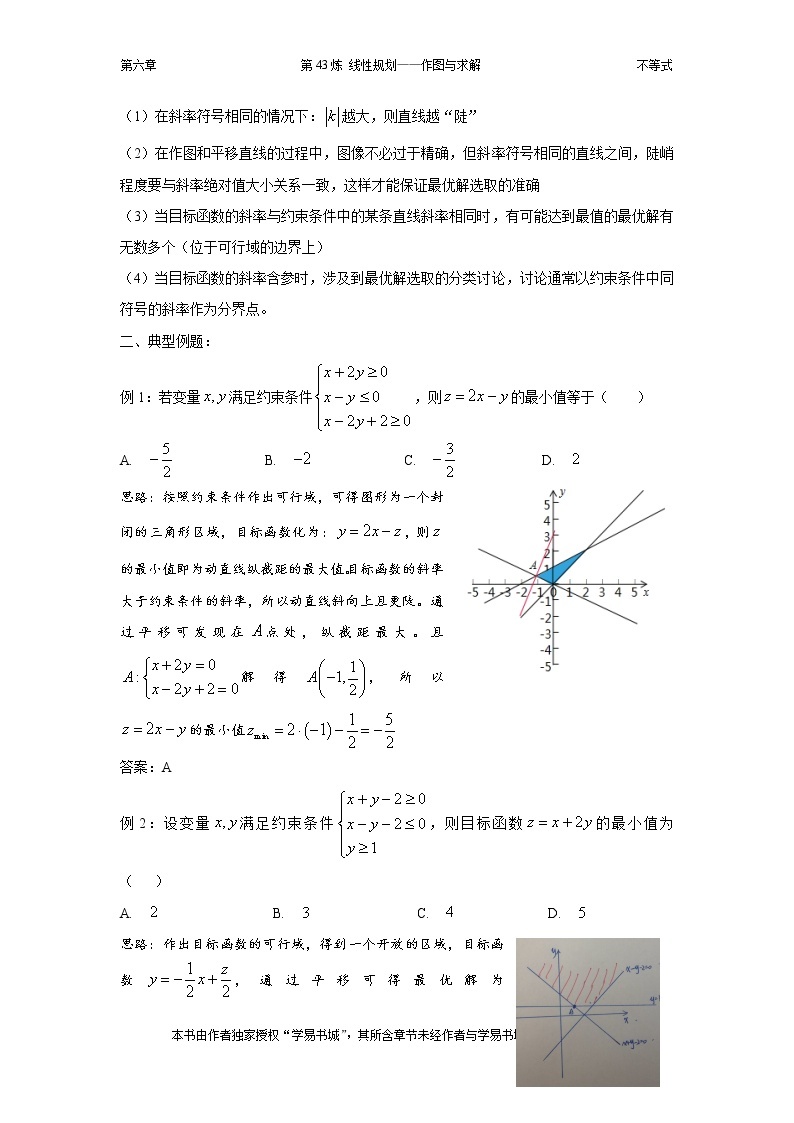 千题百炼——高考数学100个热点问题（二）：第43炼 线性规划——作图与求解03