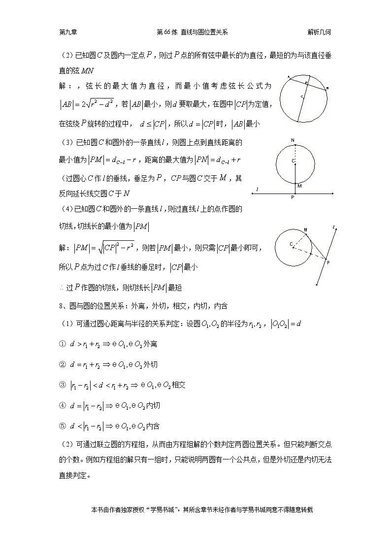 千题百炼——高中数学100个热点问题(三):第66炼 直线与圆位置关系03