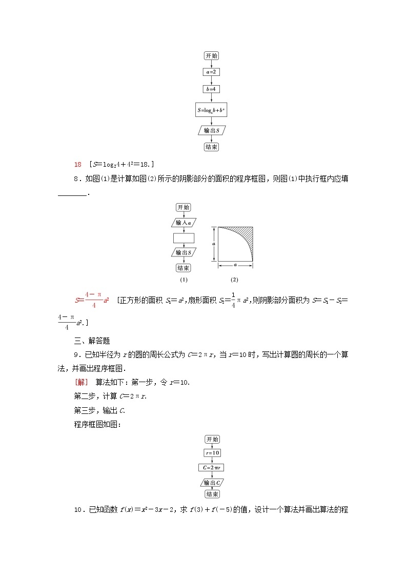 2020_2021学年高中数学课时分层作业2程序框图顺序结构新人教A版必修1 练习03