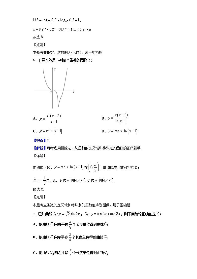 2020届四川省宜宾市叙州区第二中学高三一诊模拟数学（理）试题（解析版）03