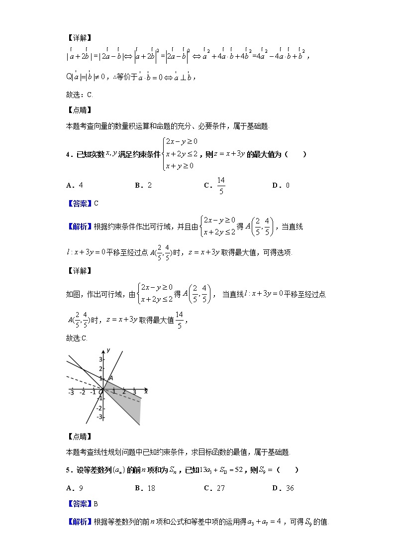 2020届江西省九江市高三第一次模拟数学（理）试题（解析版）02