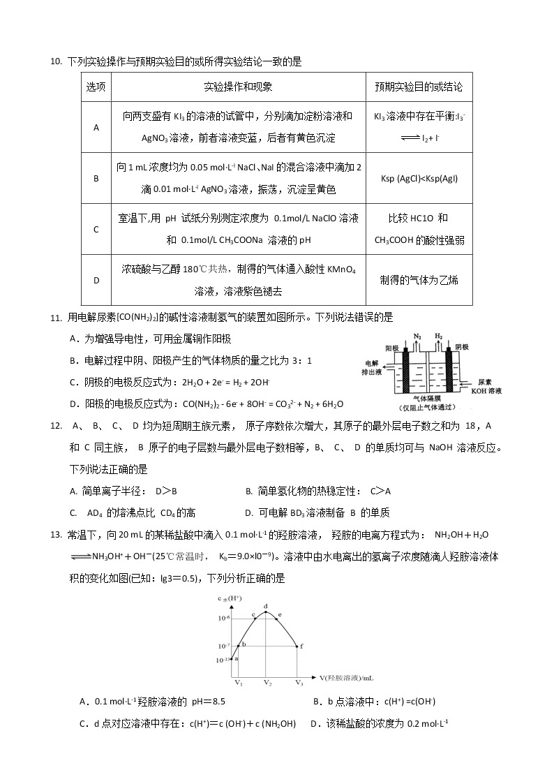 2020届云南省曲靖市第一中学高三第二次模拟考试理综试题03