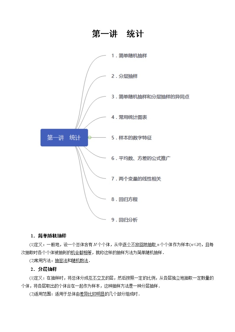 第1讲 统计（知识点串讲）（复习讲义）01