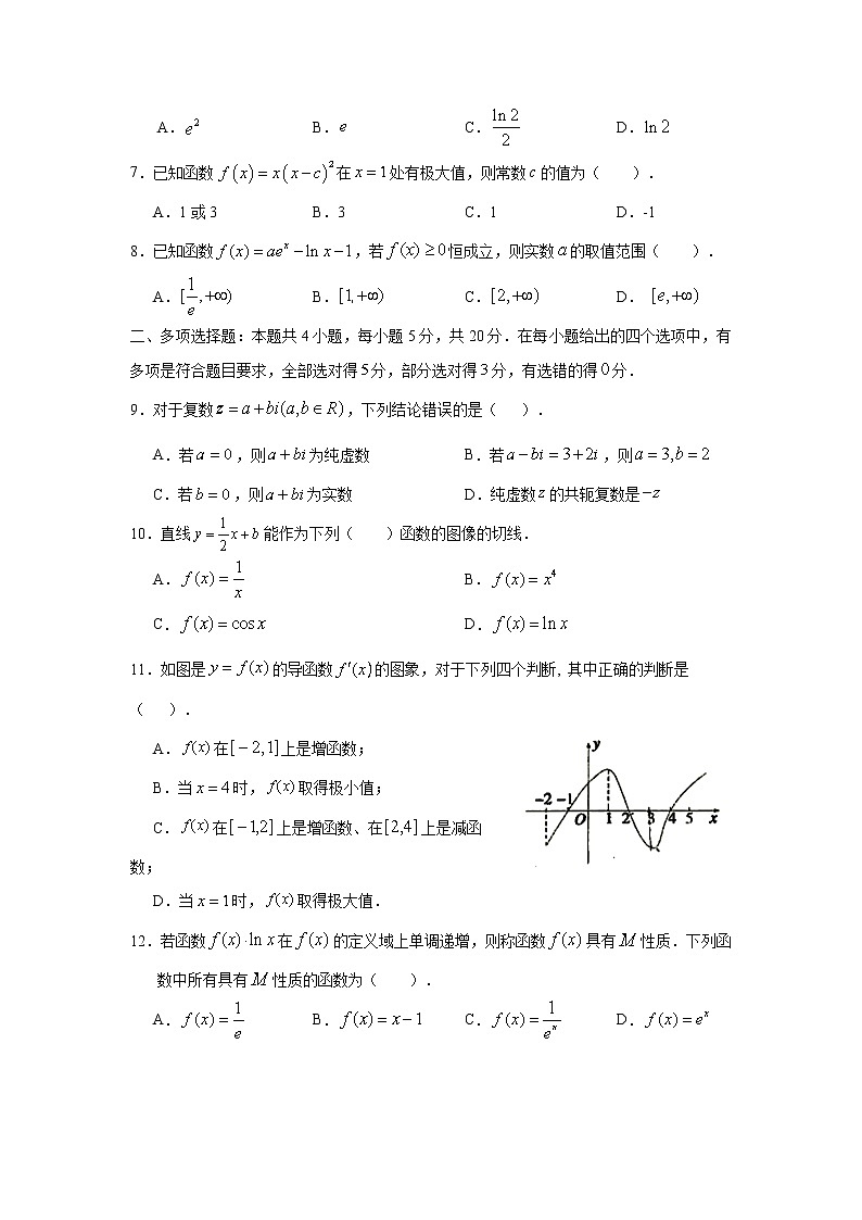【数学】江苏省沭阳县2019-2020学年高二下学期期中调研测试试题02