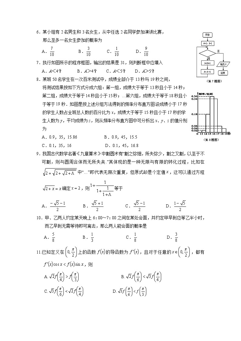 【数学】四川省仁寿县文宫中学2019-2020学年高二7月月考(期末模拟)(理) 试卷02