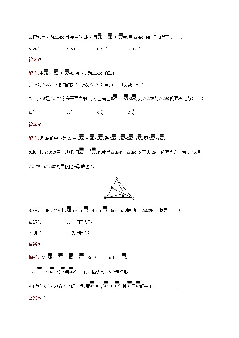 2021高考数学大一轮复习考点规范练25平面向量的概念及线性运算理新人教A版第3页