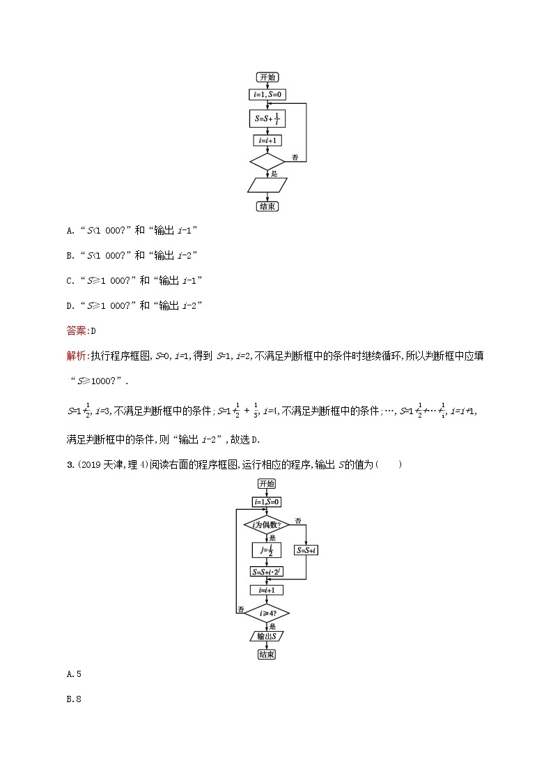 2021高考数学大一轮复习考点规范练53算法初步理新人教A版02