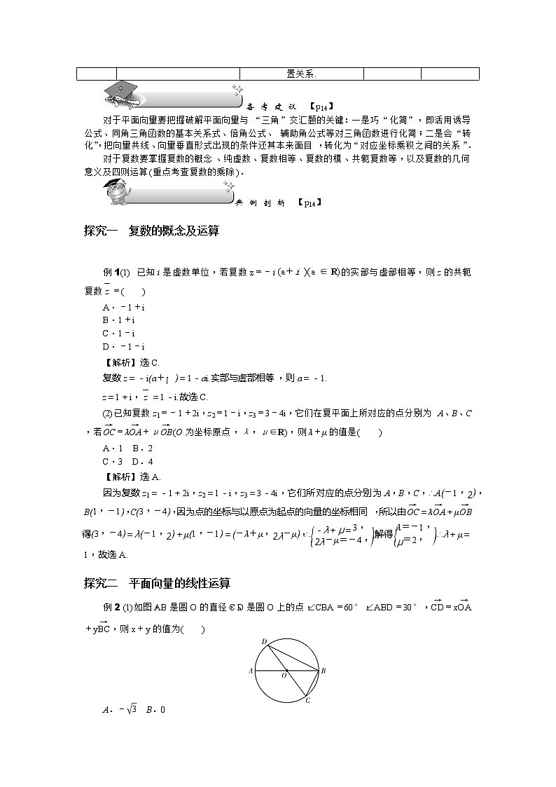 2019届二轮复习第2讲 平面向量与复数学案(全国通用)03