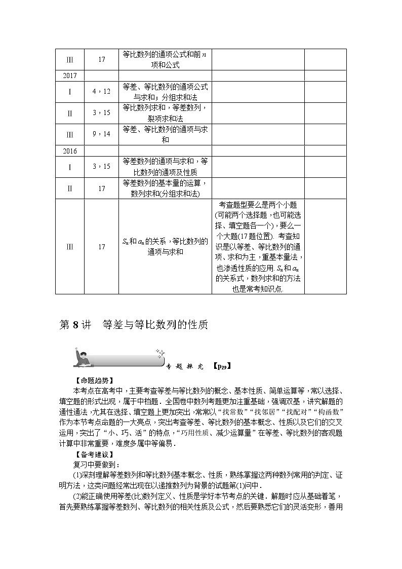 2019届二轮复习第8讲 等差与等比数列的性质学案(全国通用)02