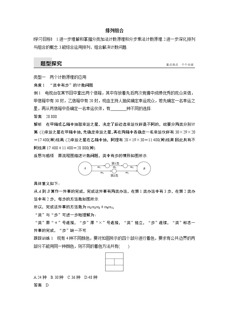 2020届二轮复习排列组合学案（全国通用）01