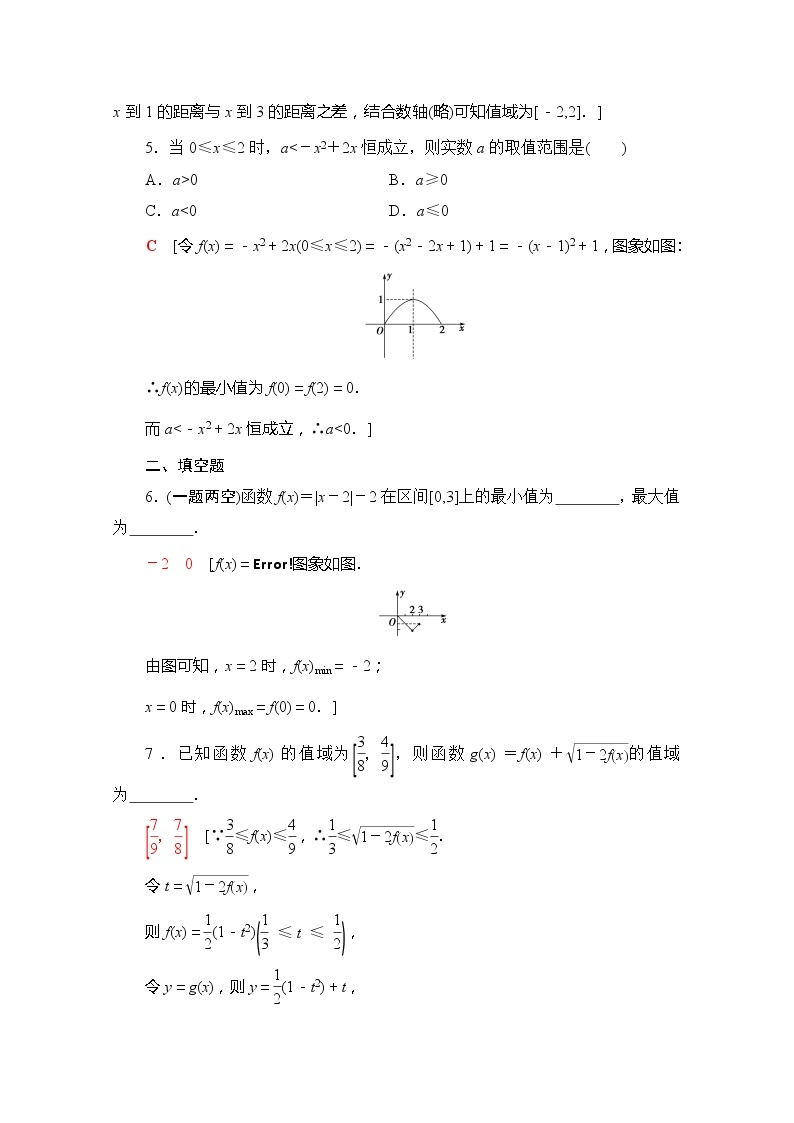 （新）苏教版高中数学必修第一册课时分层作业22　函数的最大值、最小值（含解析） 练习02