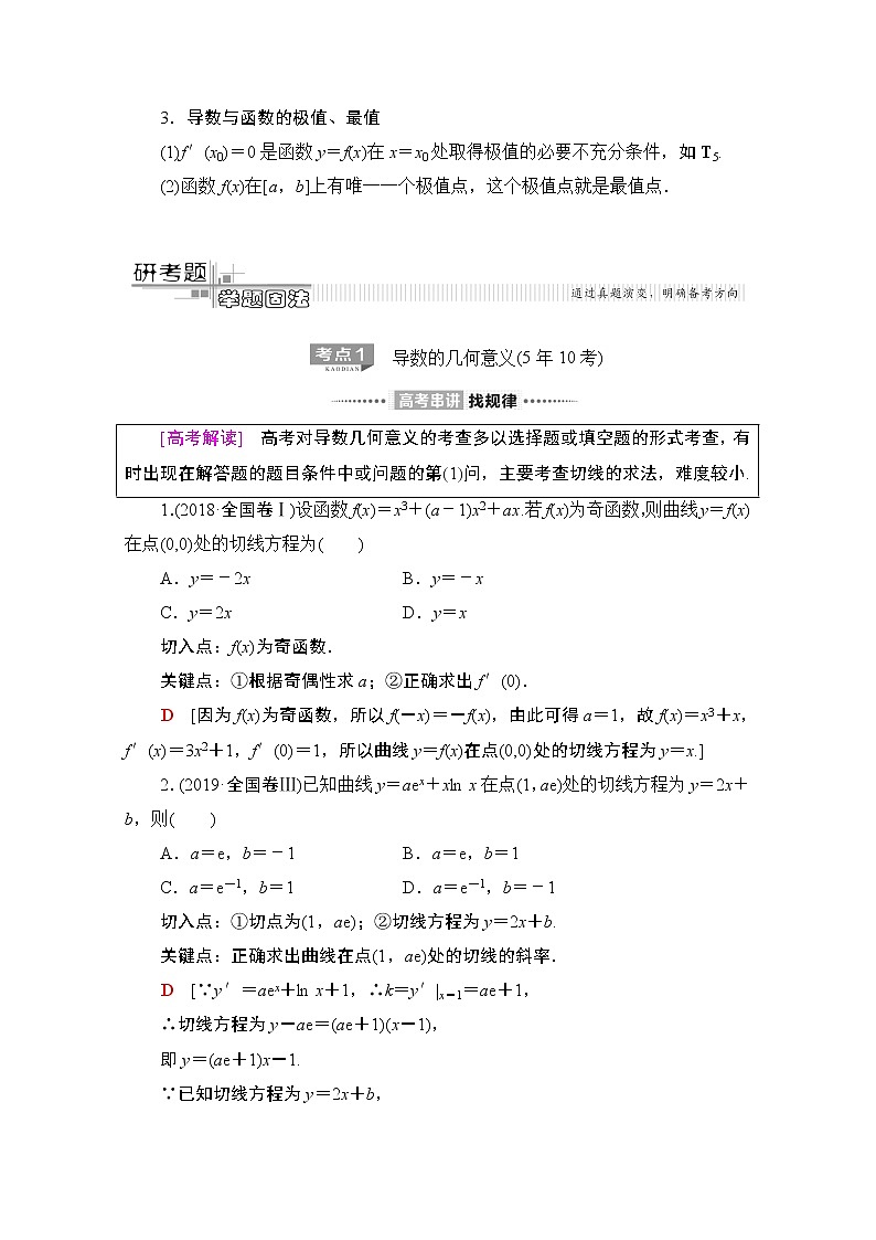 2020数学(文)二轮教师用书:第2部分专题6第2讲 导数的简单应用02