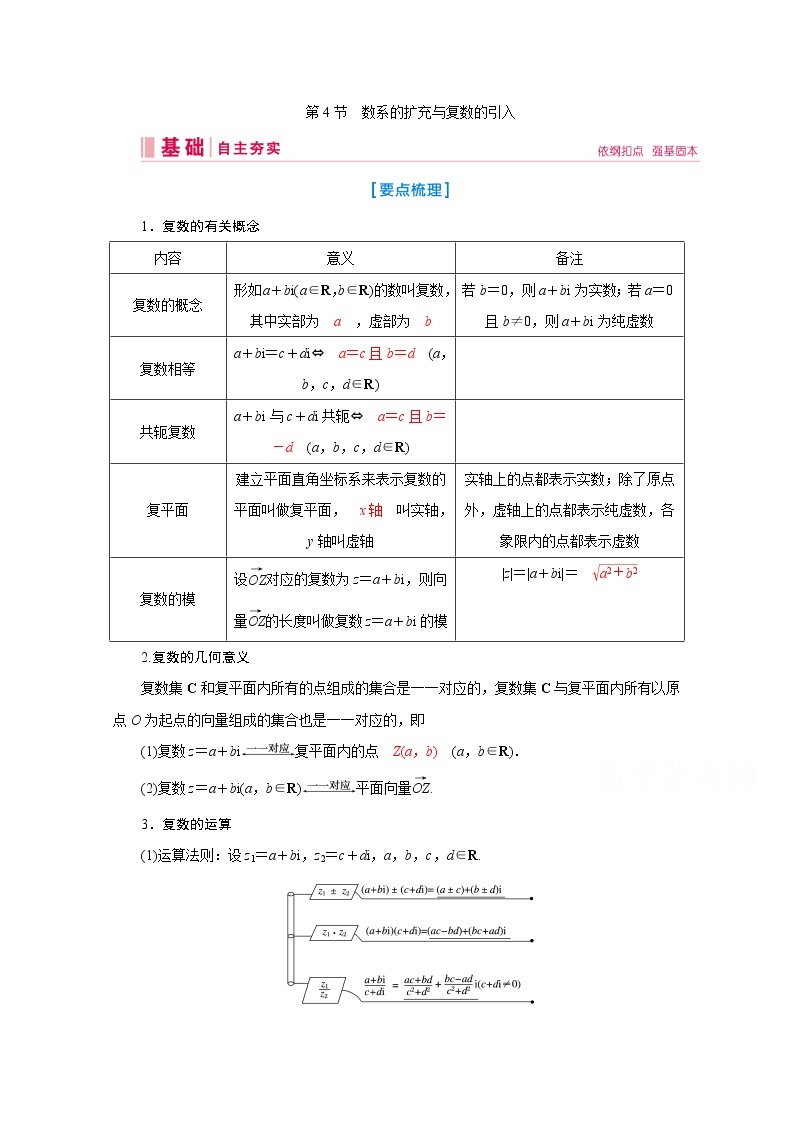 2020届高考数学二轮教师用书：第四章第4节　数系的扩充与复数的引入01