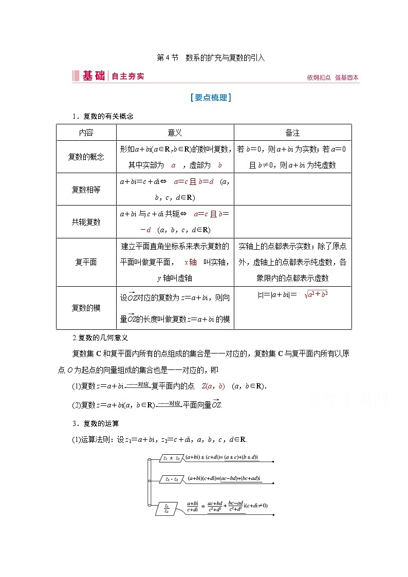 2020届高考数学二轮教师用书:第四章第4节 数系的扩充与复数的引入01