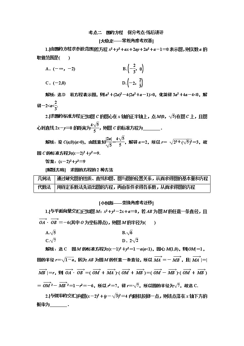 2019版二轮复习数学(理·普通生)通用版讲义:第一部分第二层级重点增分专题十 直线与圆第3页