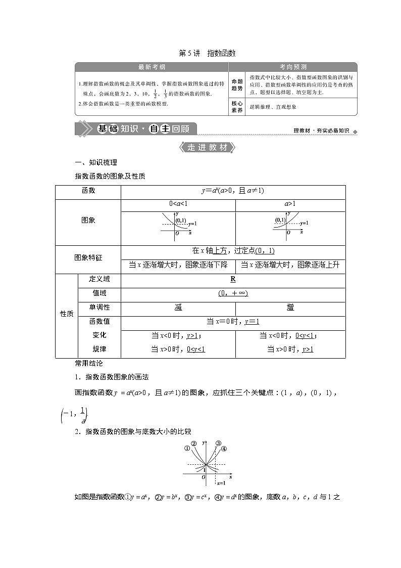 2021版高考文科数学(人教A版)一轮复习教师用书:第二章 第5讲 指数函数第1页