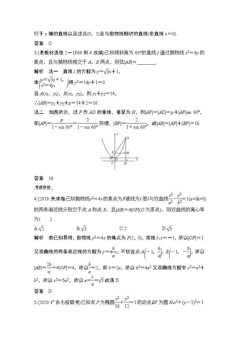 2021届高三新高考数学人教A版一轮复习教学案:第九章第9节第一课时 最值、范围、证明问题第3页