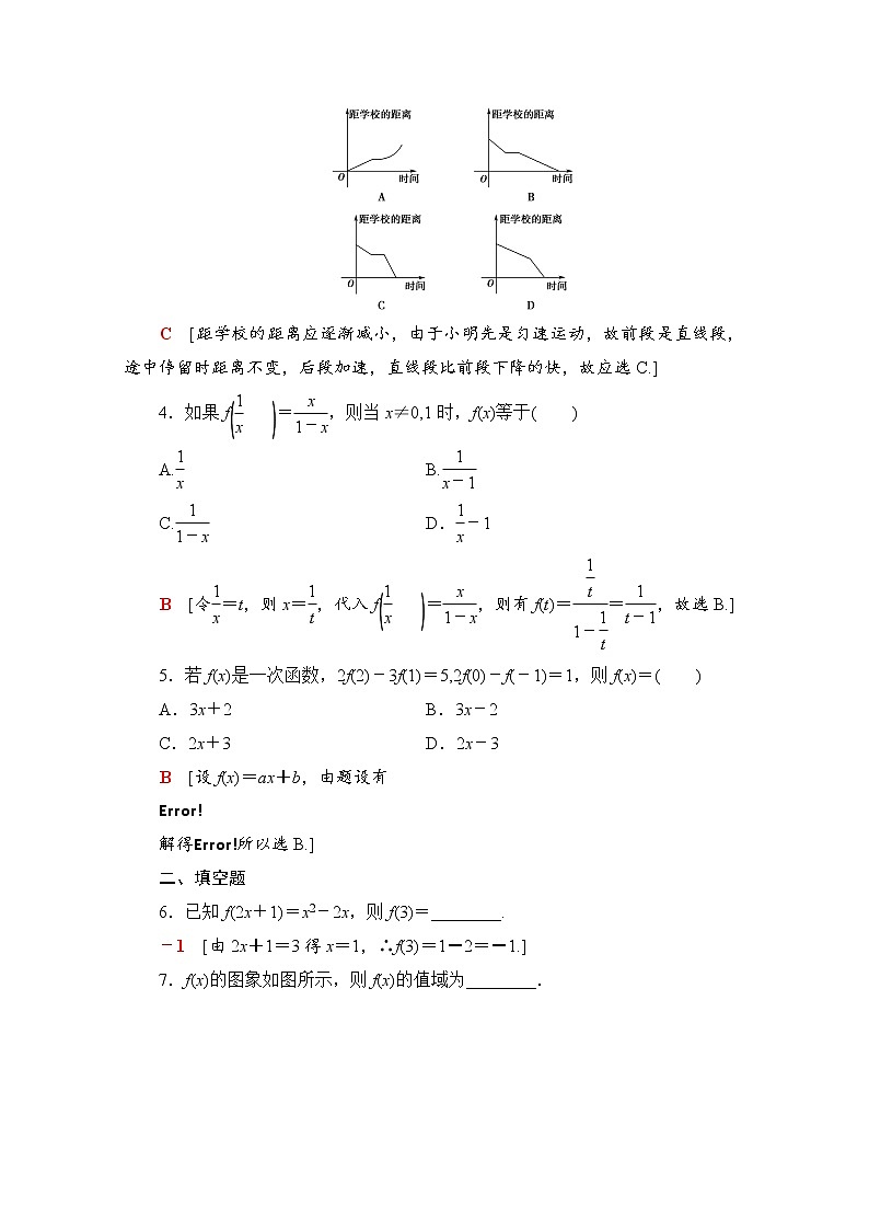 新人教A版必修第一冊課時分層作業(yè)：3.1.2+第1課時　函數(shù)的表示法（含解析）第2頁