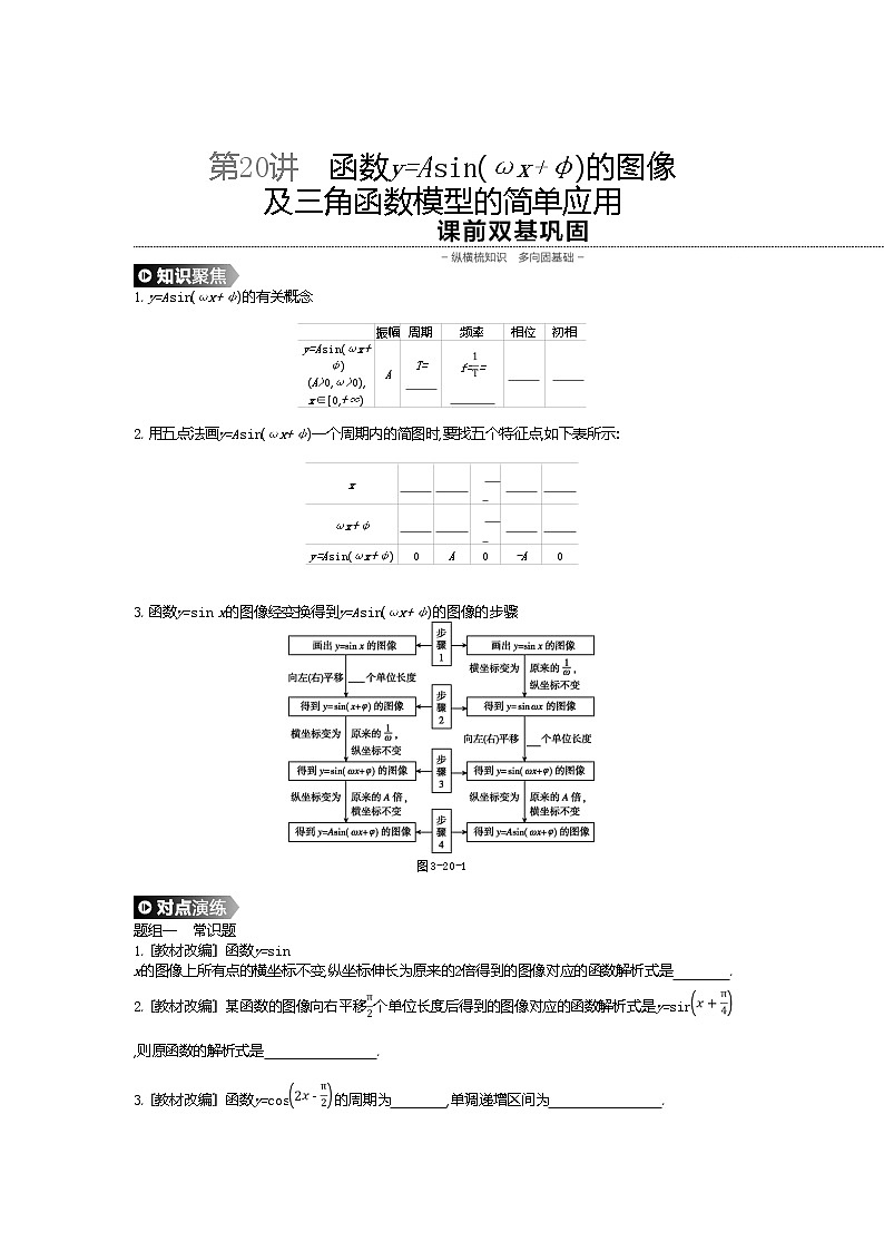2020版高考数学(理)精优大一轮复习人教A通用版讲义:第20讲函数y01