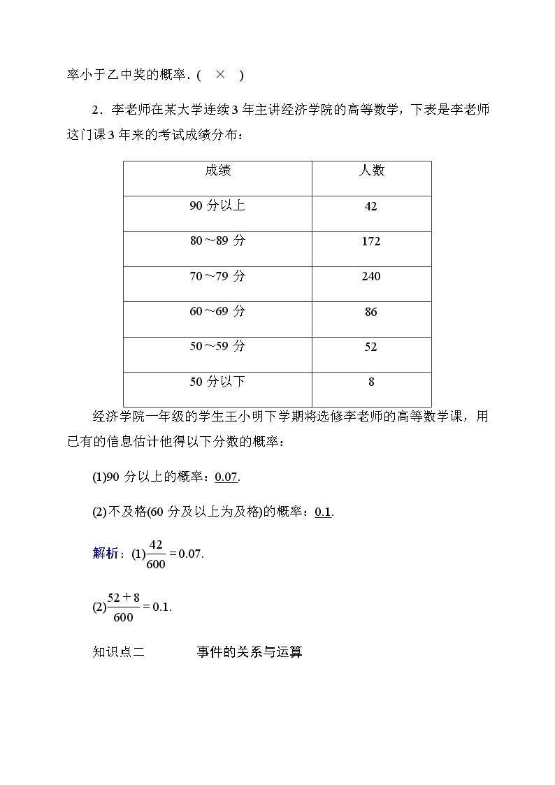 2020高考数学理科大一轮复习导学案：第十章概率10.402