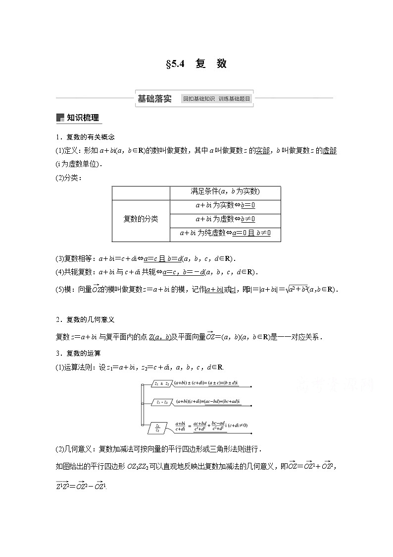 2021高考数学一轮复习学案:第五章5.4复数01