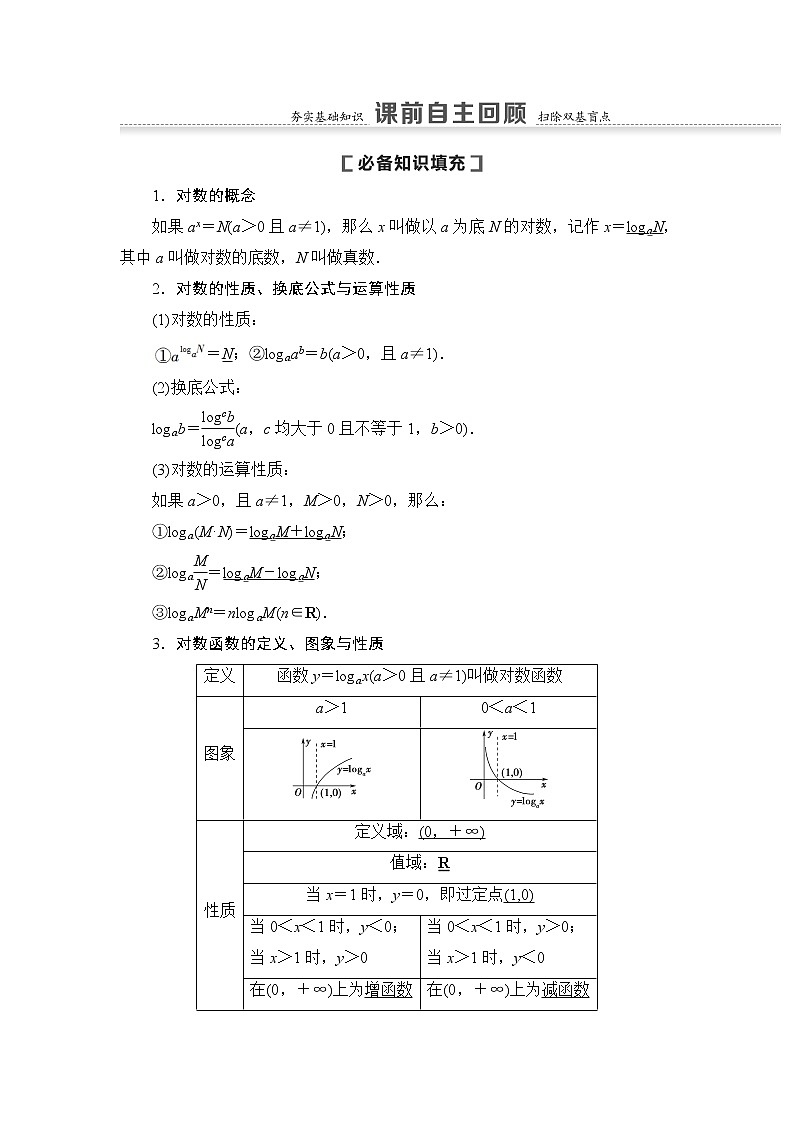 2021版新高考数学(文科)一轮复习教师用书:第2章第7节 对数与对数函数02