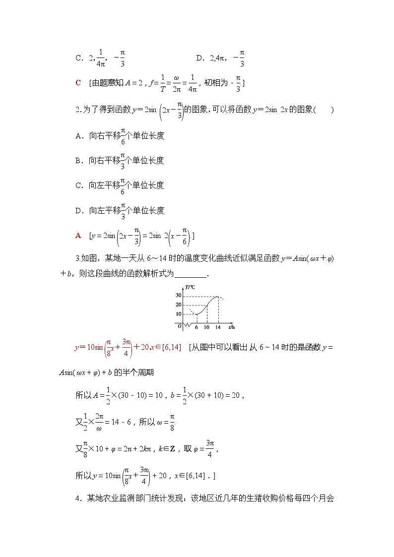 2021版江苏高考数学一轮复习讲义:第4章第5节 函数y=Asin(ωx+φ)的图象及三角函数模型的简单应用03
