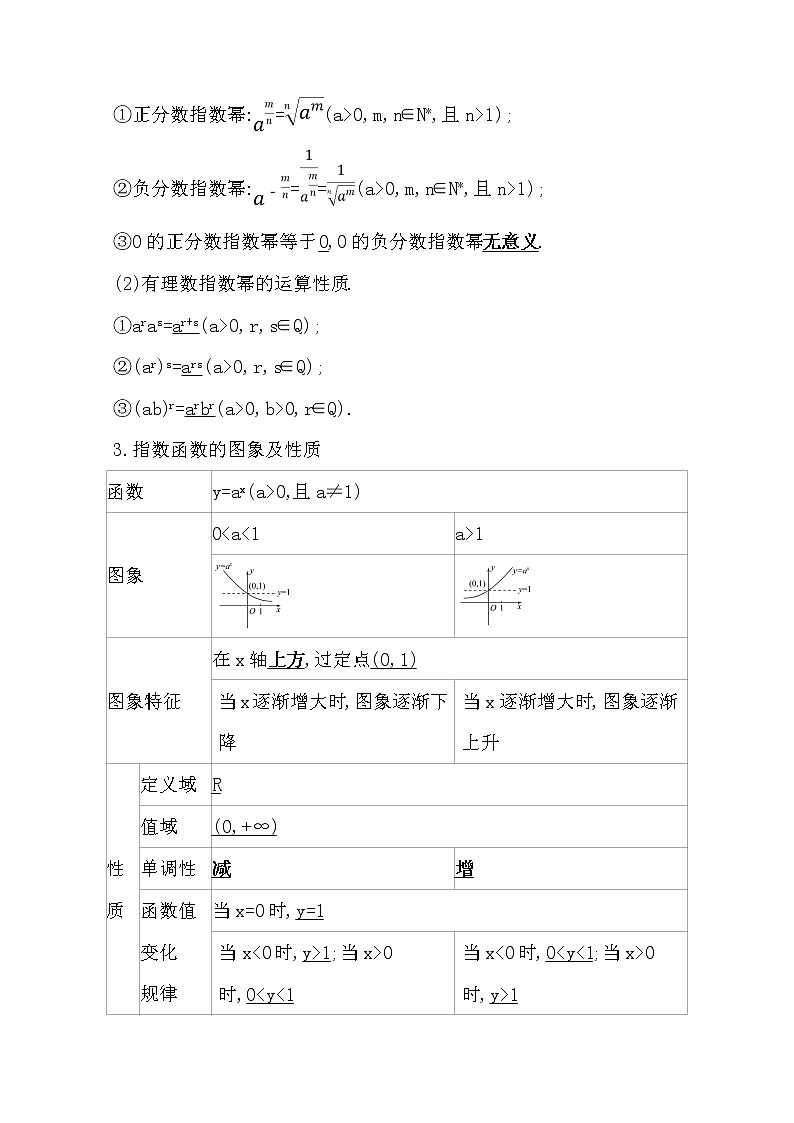 2021版高考文科数学人教通用版大一轮复习基础自查学案:2.4 指数函数02