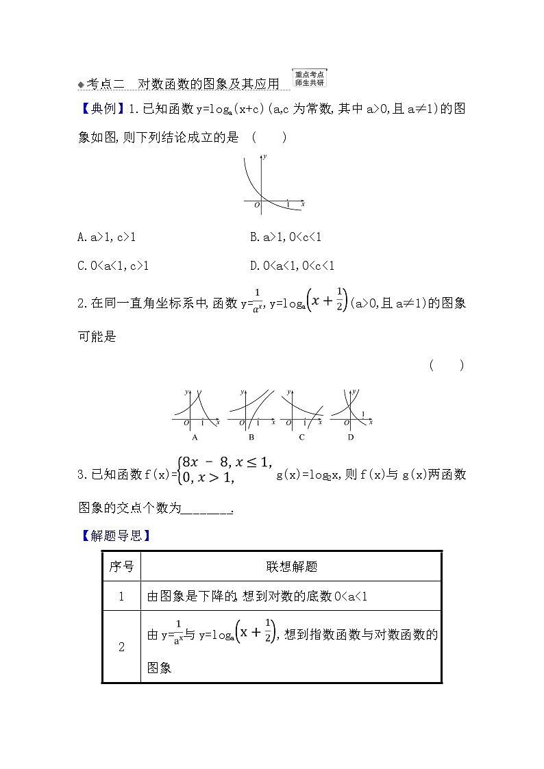 2021版高考文科数学人教A版一轮复习核心考点·精准研析2.5对数与对数函数 学案03