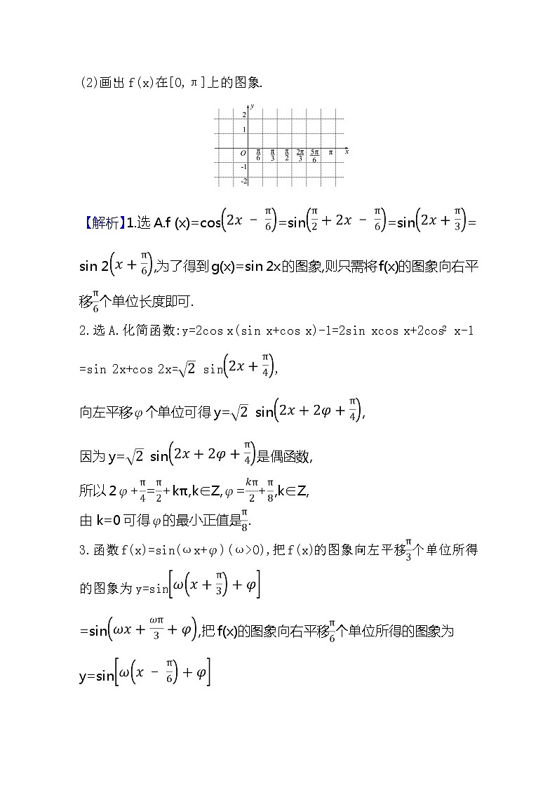 2021版高考文科数学人教A版一轮复习核心考点·精准研析4.5 函数y=Asin(ωxφ)的图象及三角函数模型的简单 学案02