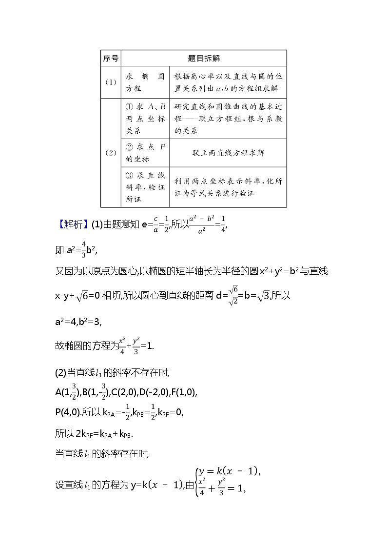 2021版高考文科数学人教A版一轮复习核心考点·精准研析10.9.3圆锥曲线与其他知识的交汇问题02