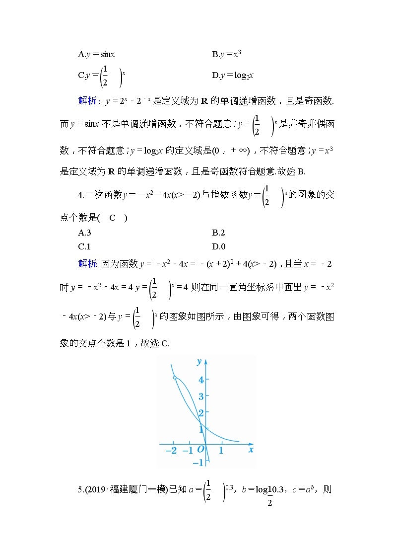 2020版高考数学一轮复习课时作业08《 指数与指数函数》(含解析) 练习02