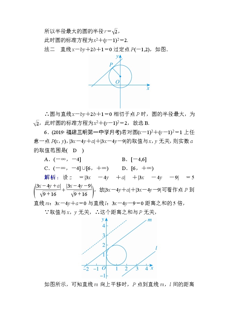 2020届高考数学一轮复习：课时作业51《圆的方程》(含解析) 练习03
