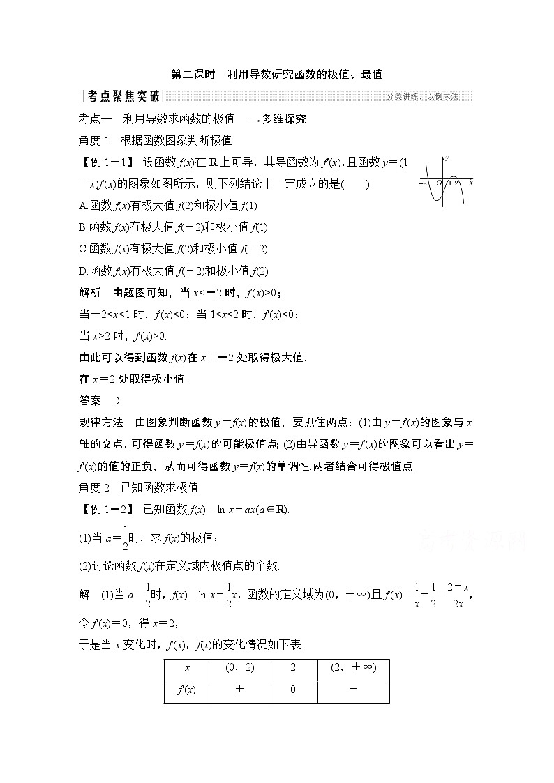 2021新高考数学(江苏专用)一轮复习学案:第三章第2节第二课时利用导数研究函数的极值、最值01
