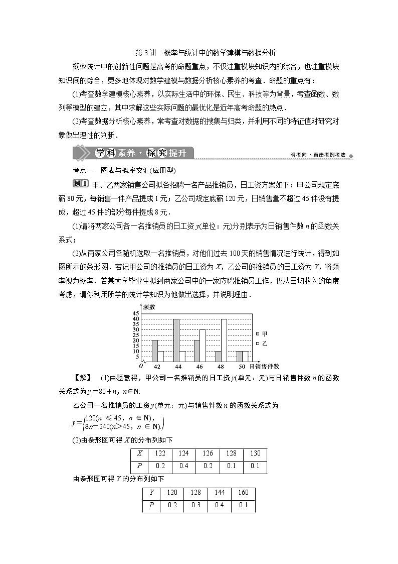 2021版新高考地区高考数学(人教版)大一轮复习(课件+学案+高效演练分层突破) 第11章 第3讲 概率与统计中的数学建模与数据分析01