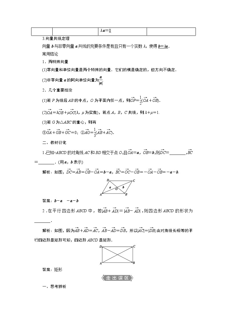 2021版新高考地区高考数学(人教版)大一轮复习(课件+学案+高效演练分层突破)第06章 第1讲 平面向量的概念及线性运算02