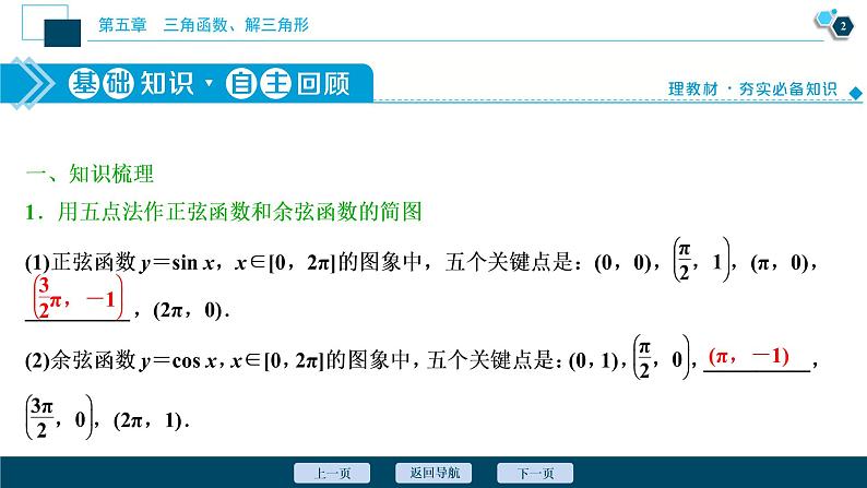 2021版新高考地区高考数学(人教版)大一轮复习(课件+学案+高效演练分层突破)第05章  第4讲 第1课时 三角函数的图象与性质(一)03