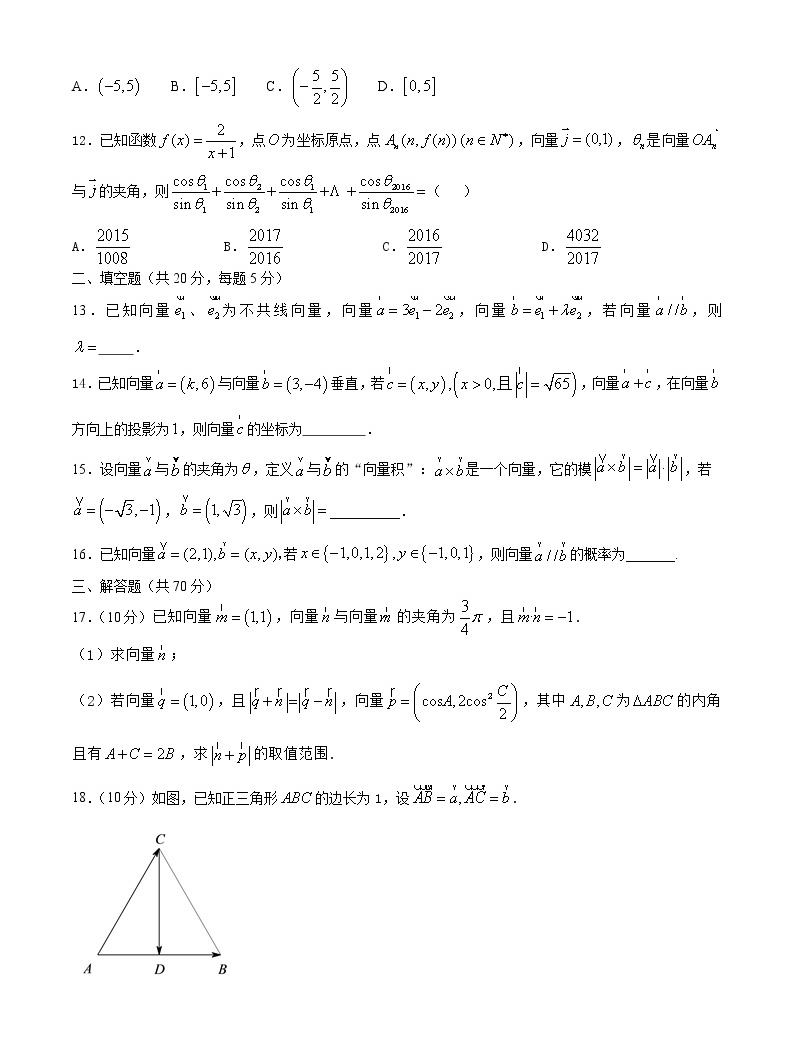【精品試題】2021年高考數學一輪復習創優測評卷(新高考專用)測試卷04 平面向量(原卷版)03
