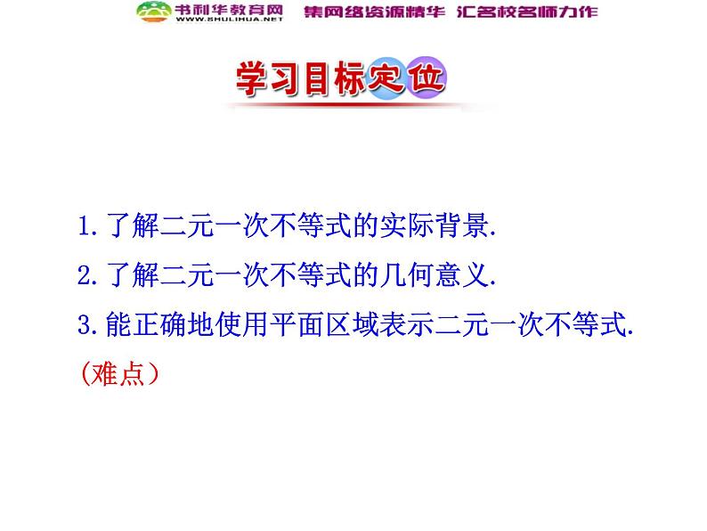 人教版高中数学必修五同课异构课件:3.3.1 二元一次不等式(组)与平面区域 第1课时 二元一次不等式表示的平面区域 情境互动课型03