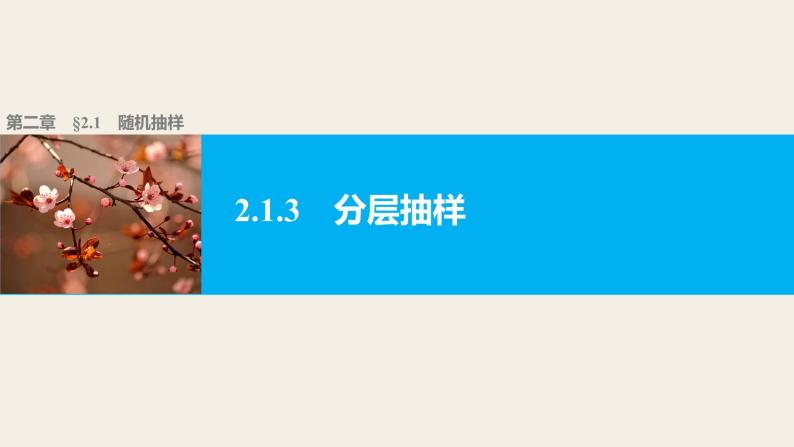 高中数学（人教版A版必修三）配套课件：2.1.3分层抽样01