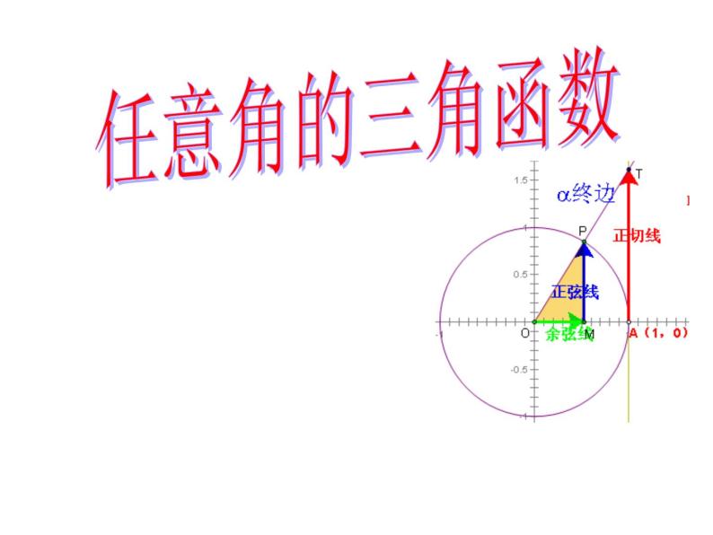 广东地区广东实验中学附属天河学校高一年级必修4课件1.2.1任意角的三角函数课件（共16 张PPT）01