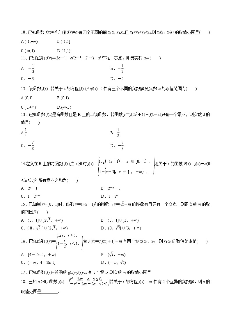 【精品试题】高考数学一轮必刷题 专题11 函数与方程（含解析）02