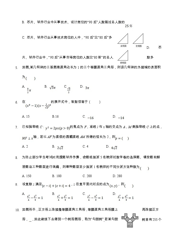 陕西省西安中学2021届高三上学期第四次月考 数学(理) (含答案)第2页