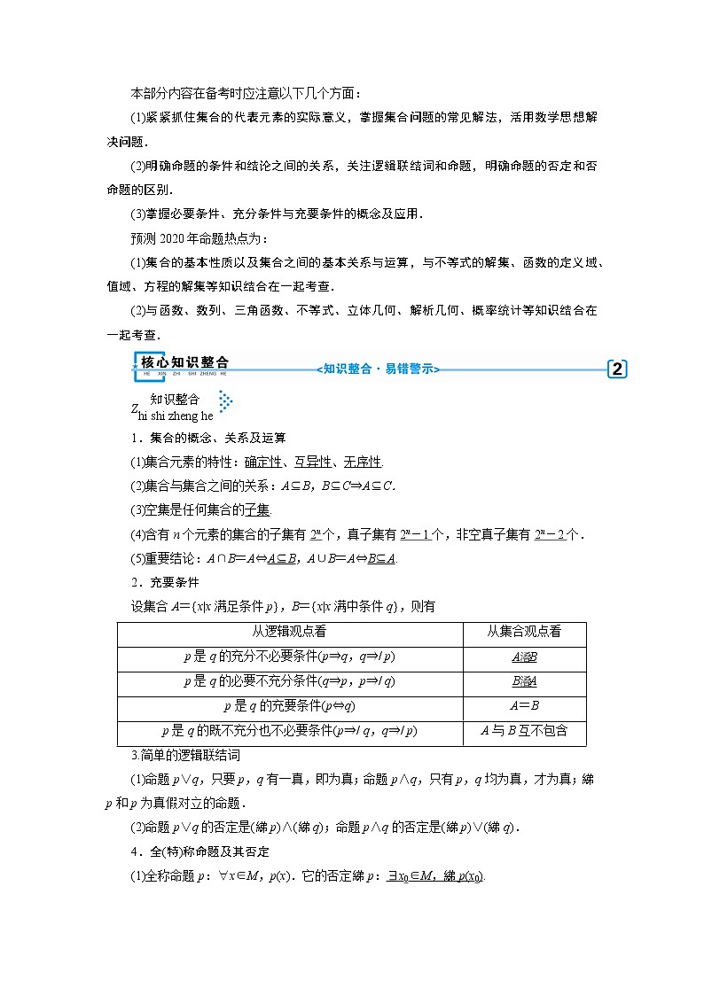 第一讲 集合与简易逻辑 学案02