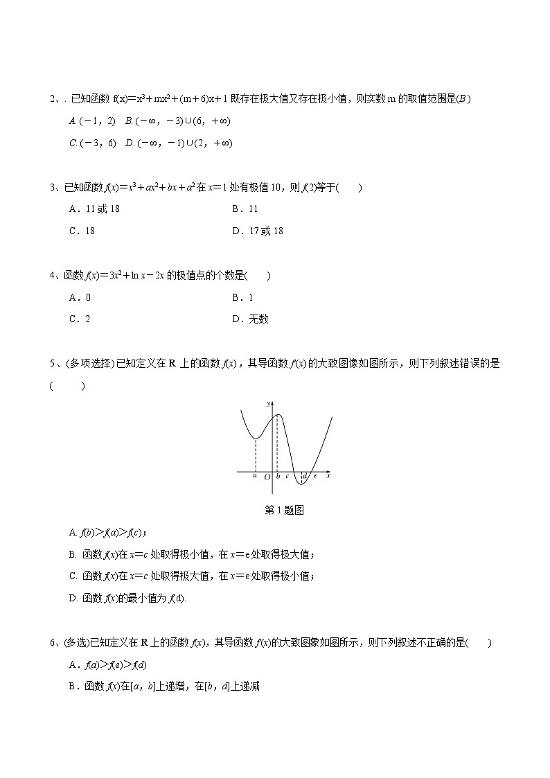 第19讲 利用导数研究函数的极值和最值(原卷版)第2页