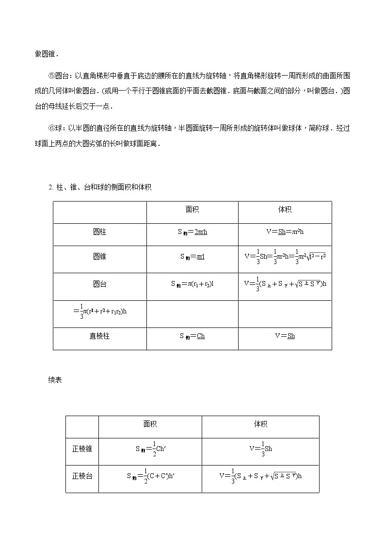 第42讲 空间几何体的表面积与体积(原卷版)第2页