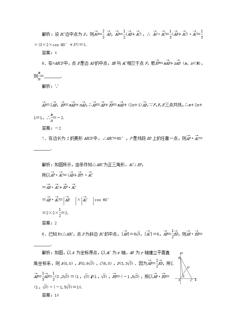 2021届二轮复习        平面向量 课时作业（全国通用） 练习02