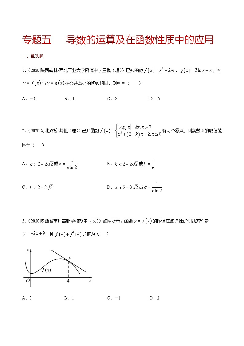 專題五   導數(shù)的運算及在函數(shù)性質(zhì)中的應用（原卷版）第1頁