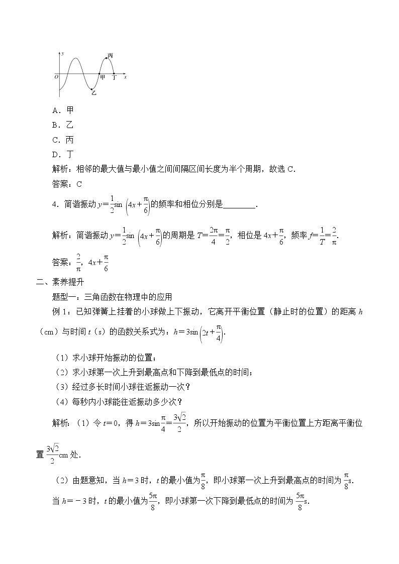 人教A版（2019）数学必修第一册(学案)三角函数的应用03